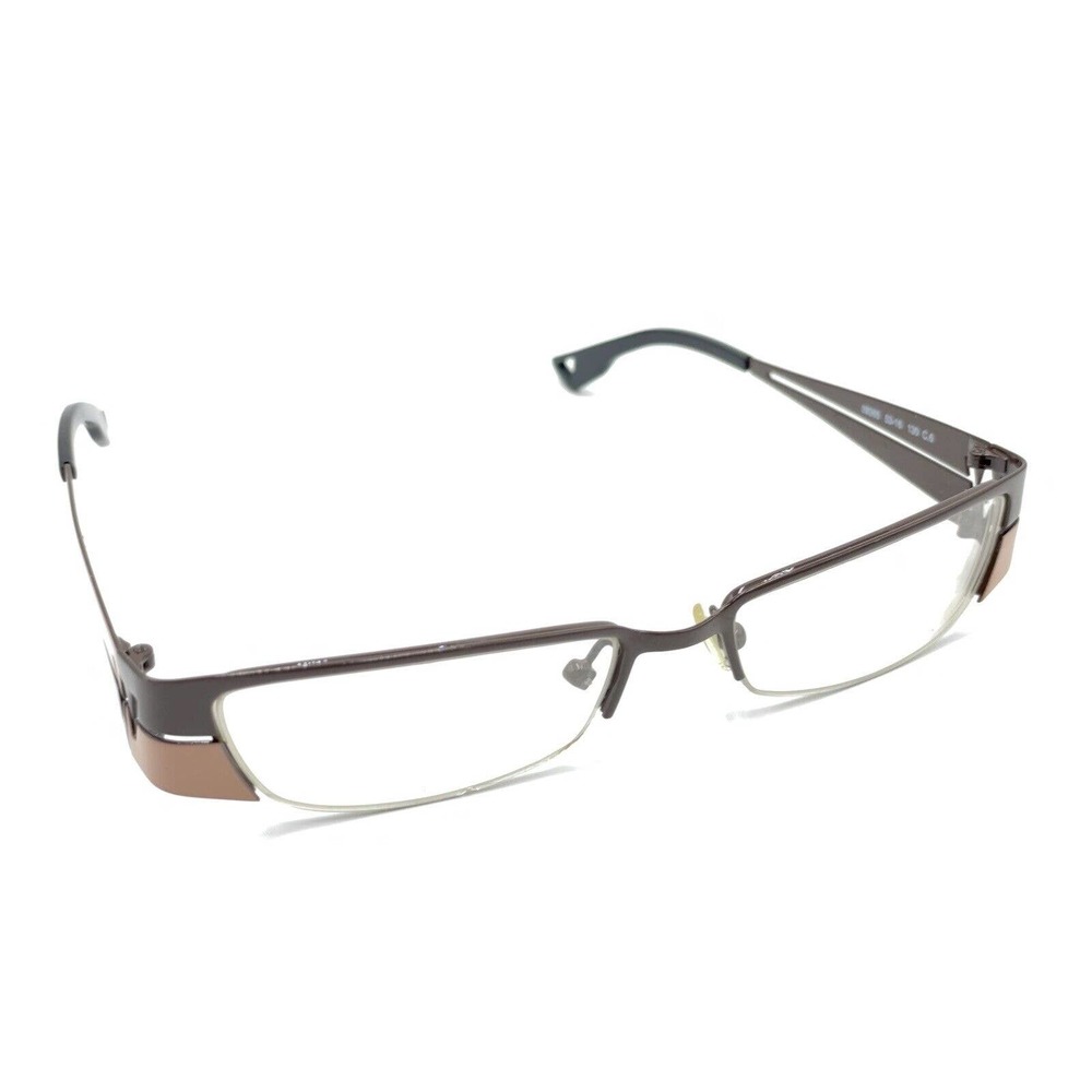 West 99365 Pink Brown Half Frame Metal Rectangle Eyeglasses Frames 53-16 130